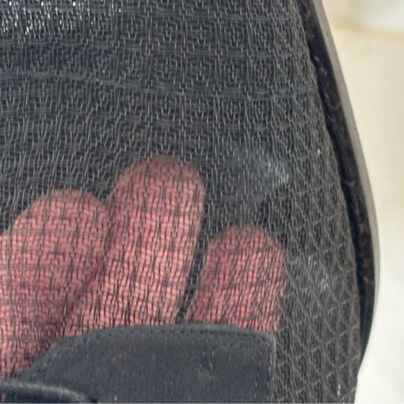 Amalfi (7.5 B) Elegant Italian Black Mesh Oxford Square Toe Lace Up Heels - Picture 8 of 9